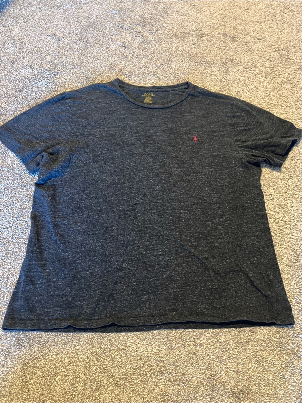 POLO RALPH LAUREN CUSTOM FIT HEATHERED COTTON SHORT SLEEVE CREWNECK TSHIRT XL